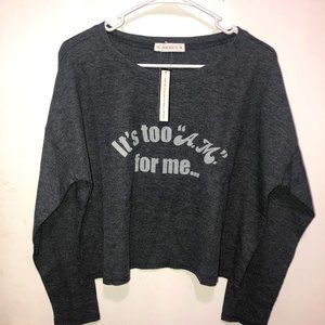 NWT Soncy Women's Plus Size 0 It's Too "A.M" for Me Thermal Waffle Knit Shirt